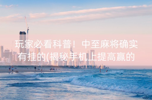 玩家必看科普！中至麻将确实有挂的(揭秘手机上提高赢的概率)