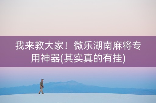 我来教大家！微乐湖南麻将专用神器(其实真的有挂)
