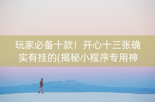 玩家必备十款！开心十三张确实有挂的(揭秘小程序专用神器下载)