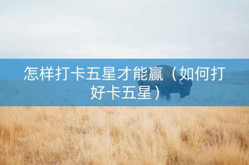 怎样打卡五星才能赢（如何打好卡五星）