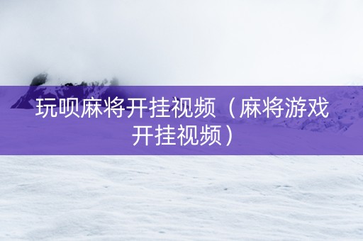 玩呗麻将开挂视频（麻将游戏开挂视频）