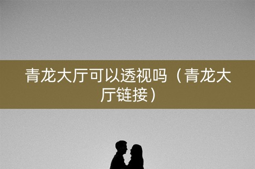 青龙大厅可以透视吗（青龙大厅链接）