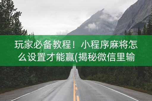 玩家必备教程！小程序麻将怎么设置才能赢(揭秘微信里输赢技巧)
