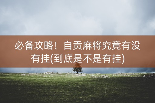 必备攻略！自贡麻将究竟有没有挂(到底是不是有挂)