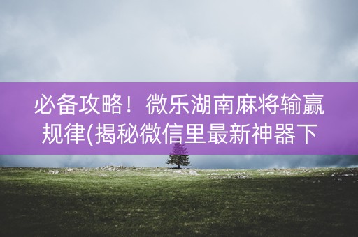 必备攻略！微乐湖南麻将输赢规律(揭秘微信里最新神器下载)