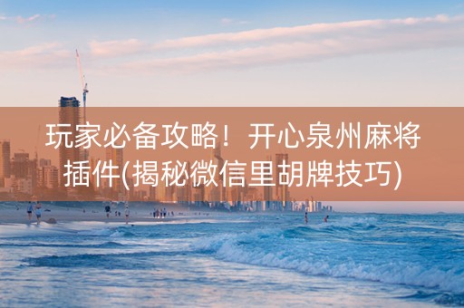 玩家必备攻略！开心泉州麻将插件(揭秘微信里胡牌技巧)