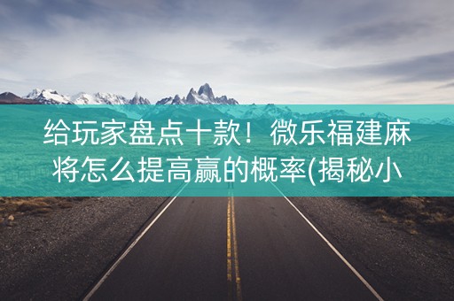 给玩家盘点十款！微乐福建麻将怎么提高赢的概率(揭秘小程序辅牌器)
