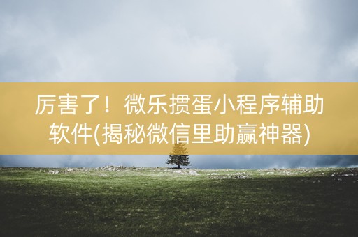 厉害了！微乐掼蛋小程序辅助软件(揭秘微信里助赢神器)