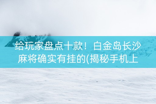 给玩家盘点十款！白金岛长沙麻将确实有挂的(揭秘手机上必备神器)