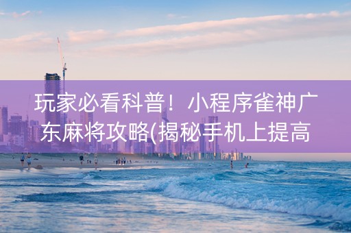 玩家必看科普！小程序雀神广东麻将攻略(揭秘手机上提高赢的概率)