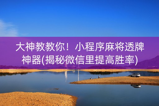 大神教教你！小程序麻将透牌神器(揭秘微信里提高胜率)