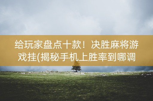 给玩家盘点十款！决胜麻将游戏挂(揭秘手机上胜率到哪调)