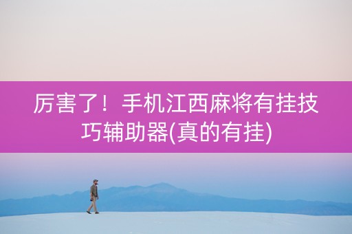 厉害了！手机江西麻将有挂技巧辅助器(真的有挂)