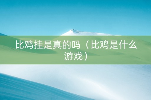 比鸡挂是真的吗（比鸡是什么游戏）