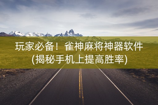 玩家必备！雀神麻将神器软件(揭秘手机上提高胜率)