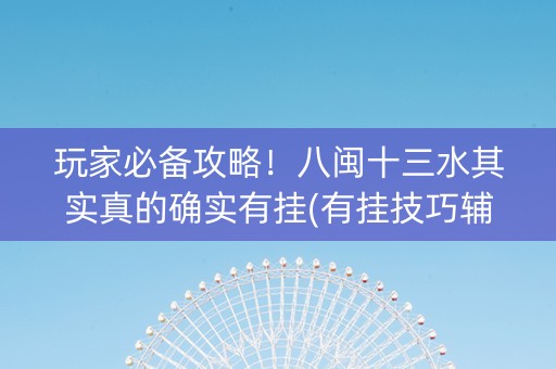 玩家必备攻略！八闽十三水其实真的确实有挂(有挂技巧辅助器)