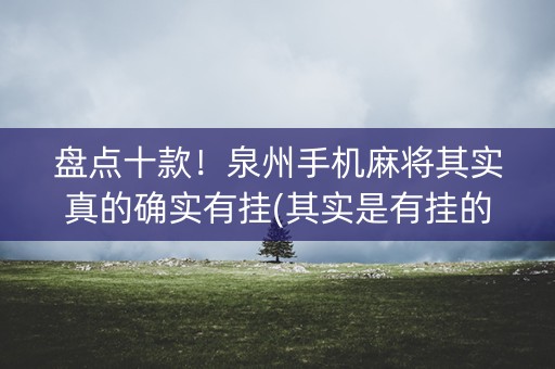盘点十款！泉州手机麻将其实真的确实有挂(其实是有挂的)