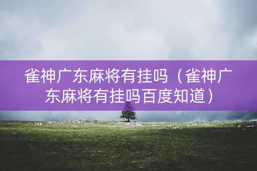 雀神广东麻将有挂吗（雀神广东麻将有挂吗百度知道）