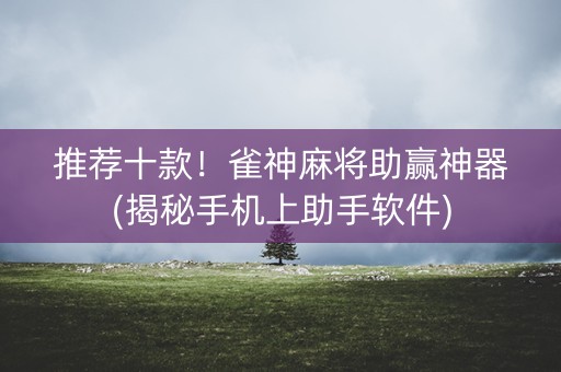推荐十款！雀神麻将助赢神器(揭秘手机上助手软件)