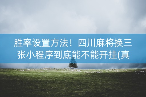 胜率设置方法！四川麻将换三张小程序到底能不能开挂(真的有挂确实有挂)