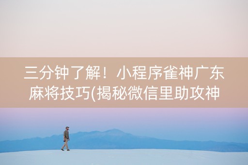三分钟了解！小程序雀神广东麻将技巧(揭秘微信里助攻神器)