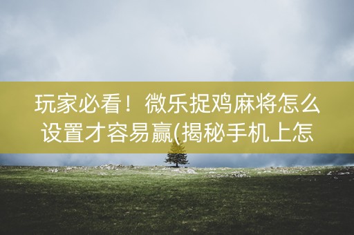 玩家必看！微乐捉鸡麻将怎么设置才容易赢(揭秘手机上怎么容易赢)
