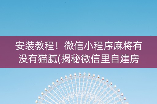 安装教程！微信小程序麻将有没有猫腻(揭秘微信里自建房怎么赢)