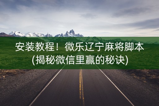 安装教程！微乐辽宁麻将脚本(揭秘微信里赢的秘诀)