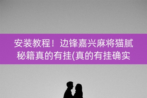 安装教程！边锋嘉兴麻将猫腻秘籍真的有挂(真的有挂确实有挂)