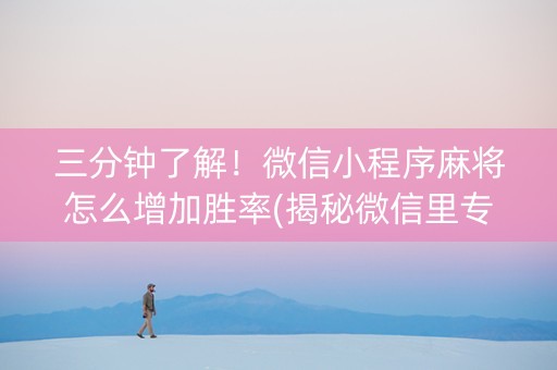 三分钟了解！微信小程序麻将怎么增加胜率(揭秘微信里专用神器下载)