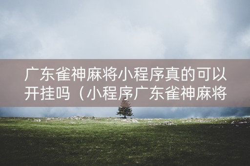 广东雀神麻将小程序真的可以开挂吗（小程序广东雀神麻将有挂吗）