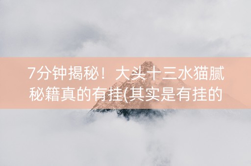 7分钟揭秘！大头十三水猫腻秘籍真的有挂(其实是有挂的)