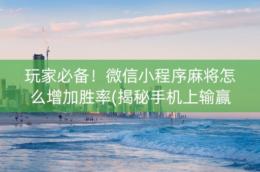 玩家必备！微信小程序麻将怎么增加胜率(揭秘手机上输赢技巧)