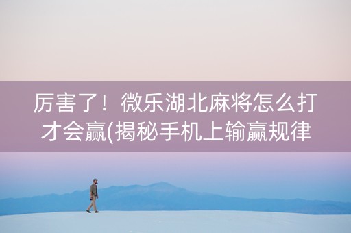 厉害了！微乐湖北麻将怎么打才会赢(揭秘手机上输赢规律)