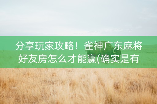 分享玩家攻略！雀神广东麻将好友房怎么才能赢(确实是有挂)