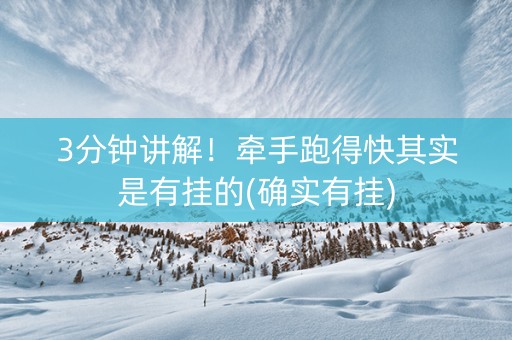 3分钟讲解！牵手跑得快其实是有挂的(确实有挂)