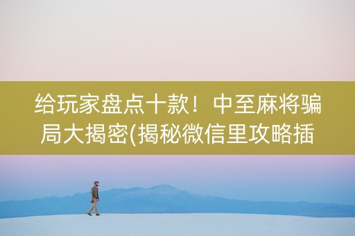 给玩家盘点十款！中至麻将骗局大揭密(揭秘微信里攻略插件)