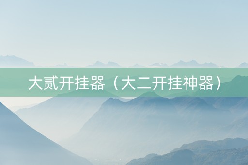 大贰开挂器（大二开挂神器）