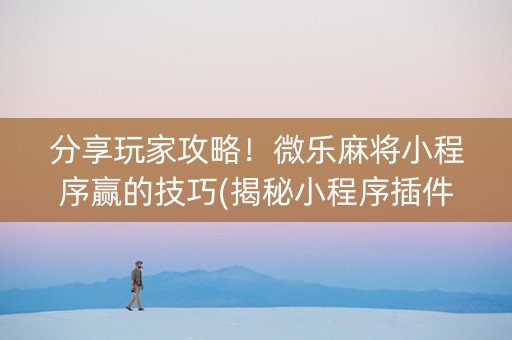 分享玩家攻略！微乐麻将小程序赢的技巧(揭秘小程序插件下载)