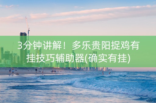 3分钟讲解！多乐贵阳捉鸡有挂技巧辅助器(确实有挂)