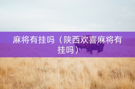 麻将有挂吗（陕西欢喜麻将有挂吗）