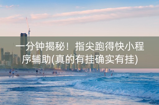一分钟揭秘！指尖跑得快小程序辅助(真的有挂确实有挂)