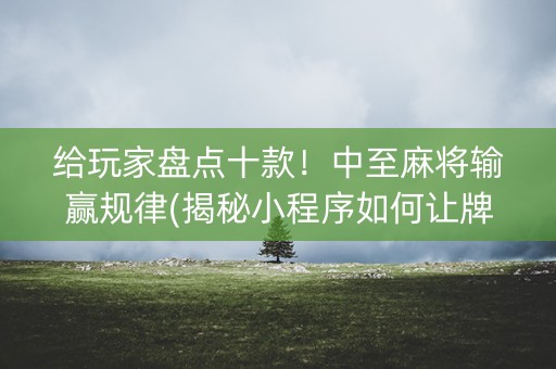 给玩家盘点十款！中至麻将输赢规律(揭秘小程序如何让牌变好)