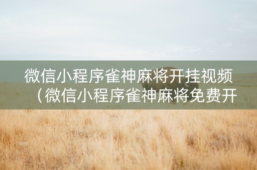 微信小程序雀神麻将开挂视频（微信小程序雀神麻将免费开挂器）