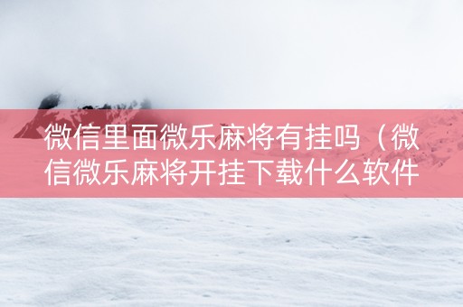 微信里面微乐麻将有挂吗（微信微乐麻将开挂下载什么软件）