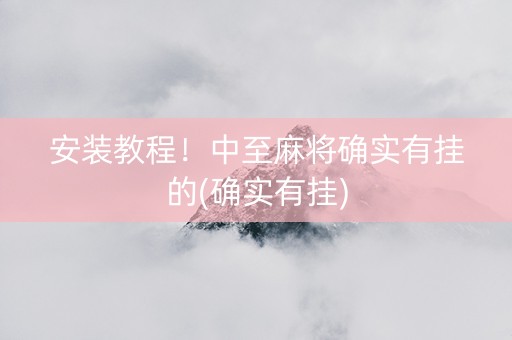 安装教程！中至麻将确实有挂的(确实有挂)