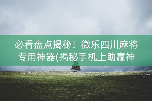 必看盘点揭秘！微乐四川麻将专用神器(揭秘手机上助赢神器购买)