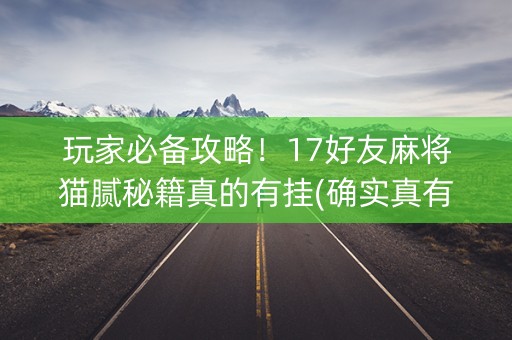 玩家必备攻略！17好友麻将猫腻秘籍真的有挂(确实真有挂)