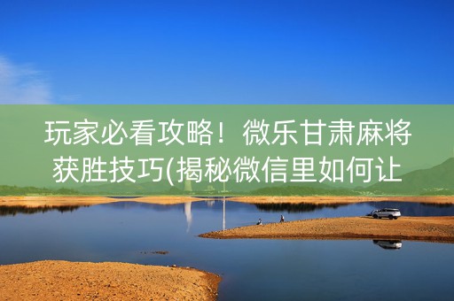 玩家必看攻略！微乐甘肃麻将获胜技巧(揭秘微信里如何让牌变好)