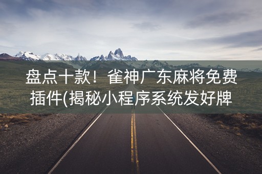 盘点十款！雀神广东麻将免费插件(揭秘小程序系统发好牌)